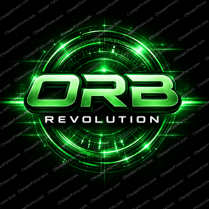 ORB Revolution EA MT5 promotional cover with repeated CheaperForex.com watermarks
