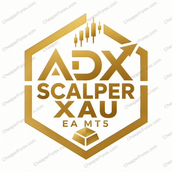 ADX Scalper XAU EA MT5 promotional artwork with repeated CheaperForex.com watermarks