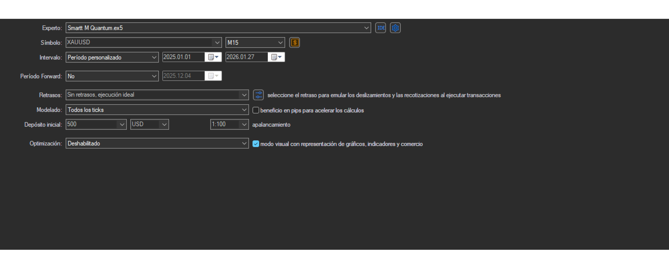 Smart M Quantum gold M15 tester configuration