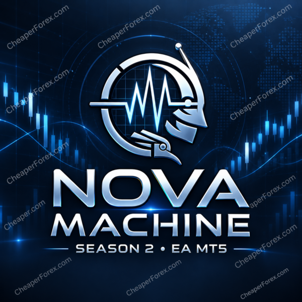 Nova Machine Season 2 EA MT5 promotional artwork with repeated CheaperForex.com watermarks