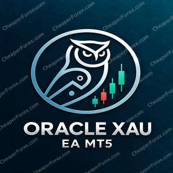 Oracle XAU EA MT5 promotional artwork with repeated CheaperForex.com watermarks
