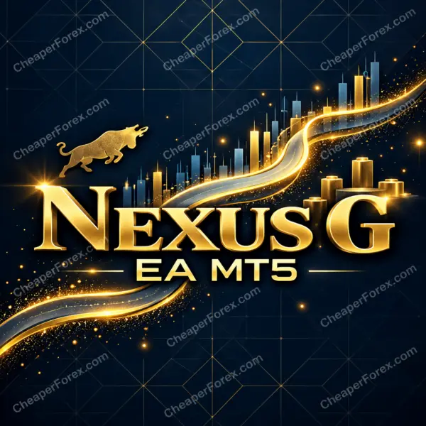 Nexus G EA MT5 promotional artwork with repeated CheaperForex.com watermarks
