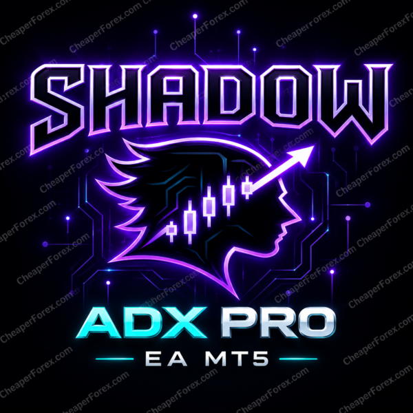 Shadow ADX Pro EA MT5 promotional artwork with repeated CheaperForex.com watermarks