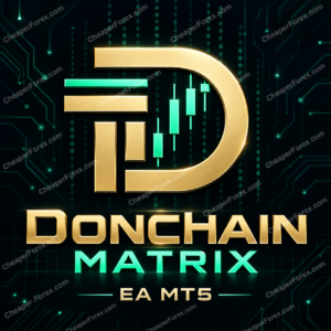 Donchain Matrix EA MT5 promotional artwork with repeated CheaperForex.com watermarks