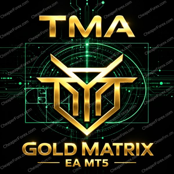 TMA Gold Matrix EA MT5 promotional artwork with repeated CheaperForex.com watermarks