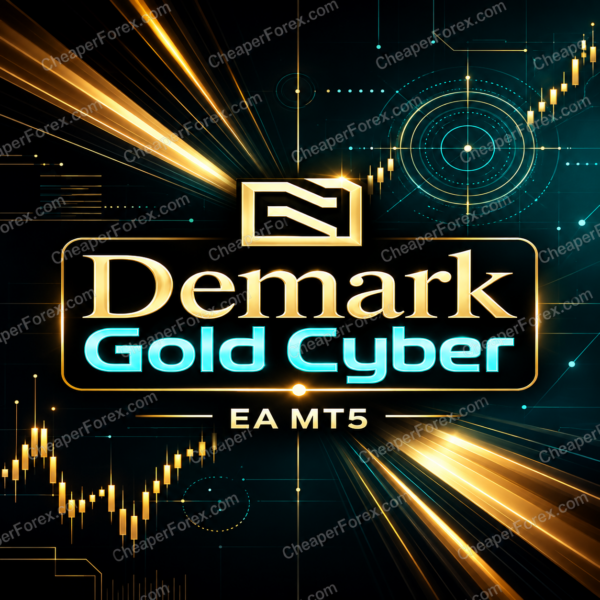 Demark Gold Cyber EA MT5 promotional artwork with repeated CheaperForex.com watermarks