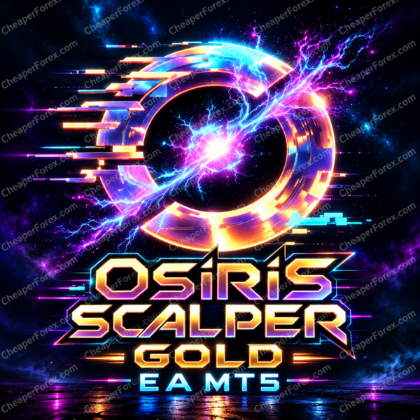 Osiris Scalper Gold EA MT5 promotional artwork with repeated CheaperForex.com watermarks