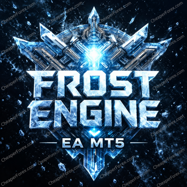 Frost Engine EA MT5 promotional artwork with repeated CheaperForex.com watermarks