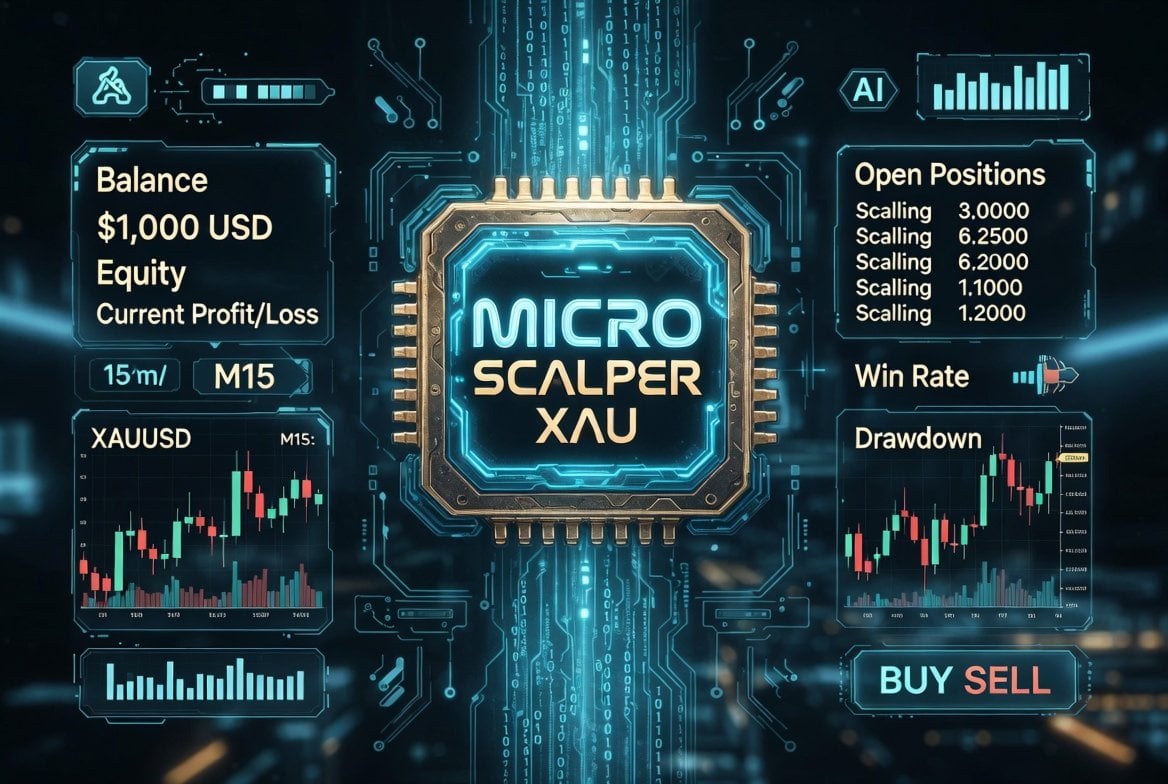Micro Scalper XAU EA MT5 — Developer-created Micro Scalper Xau dashboard illustration, captured 2 October 2026