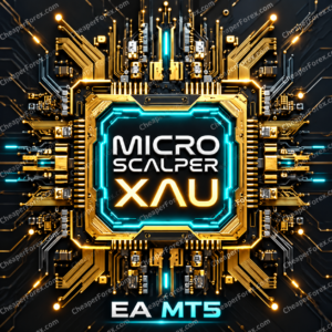 Micro Scalper XAU EA MT5 promotional artwork with repeated CheaperForex.com watermarks