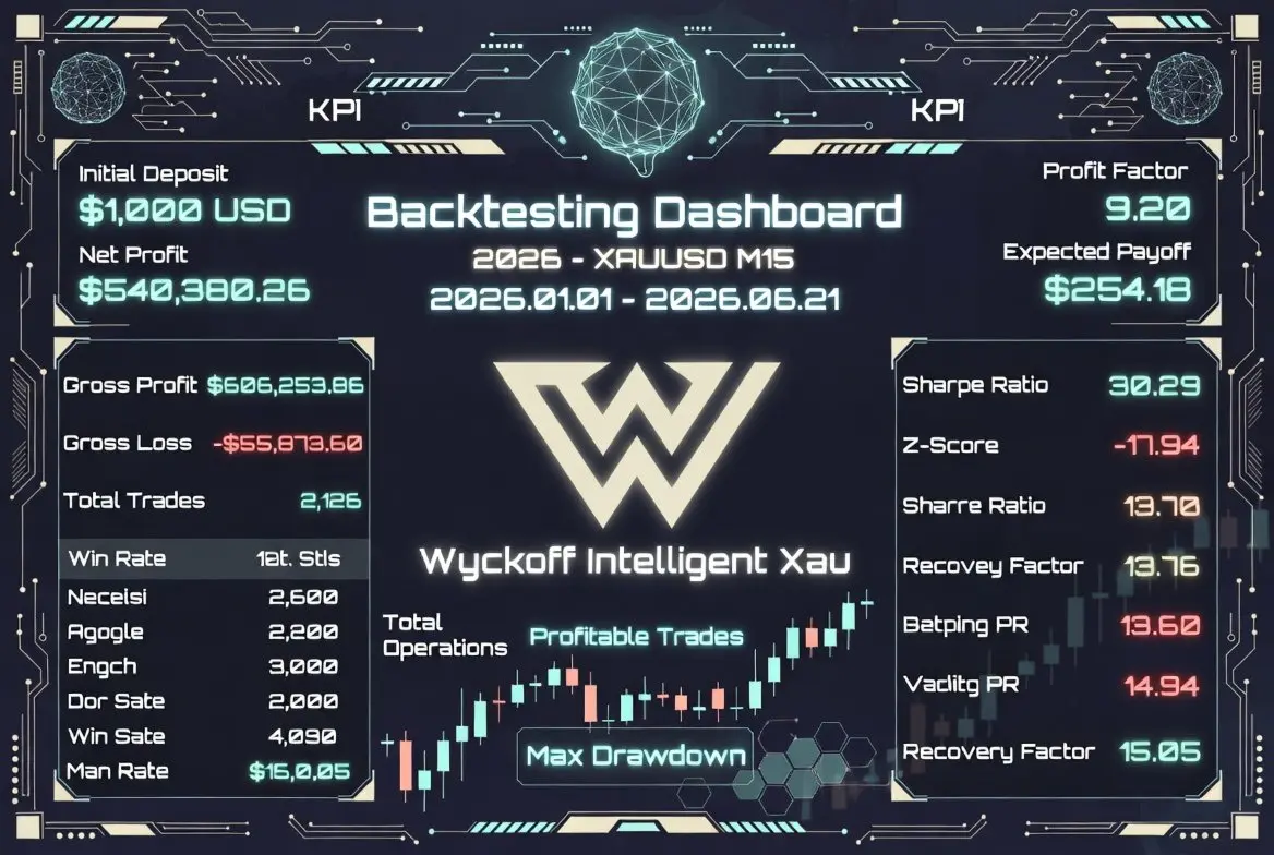 Wyckoff Inteligent XAU EA MT5 — Developer-created Wyckoff Inteligent Xau historical-statistics graphic, captured 2 October 2026