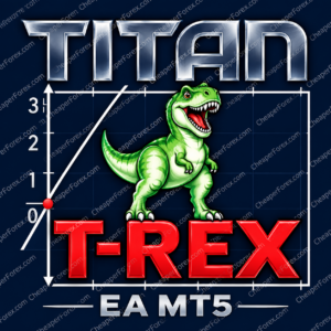 Robot Titan Rex EA MT5 promotional cover with repeated CheaperForex.com watermarks