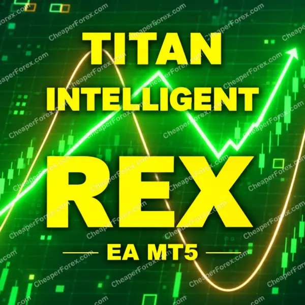 Titan Intelligent REX EA MT5 promotional cover with repeated CheaperForex.com watermarks