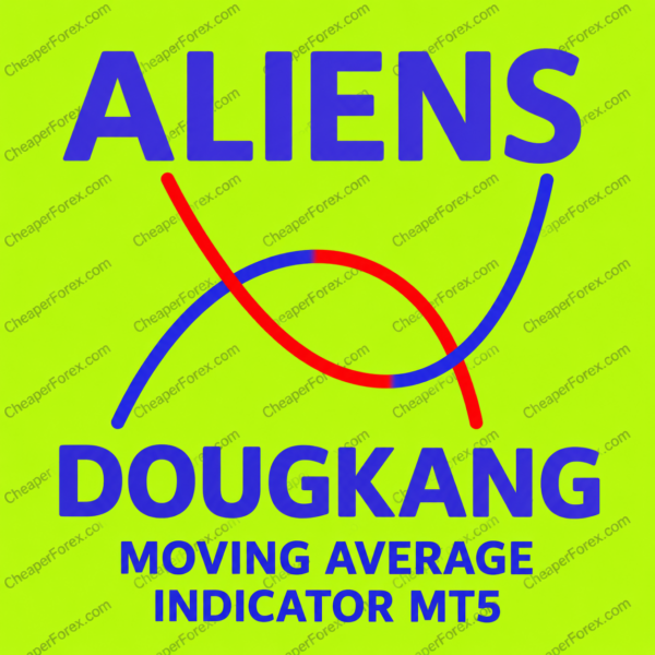 Aliens DougKang Moving Average Indicator MT5 promotional cover with repeated CheaperForex.com watermarks