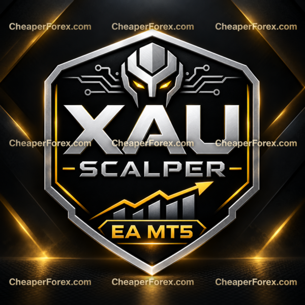 Scalping XAUUSD M1 EA MT5 promotional cover with CheaperForex.com watermarks