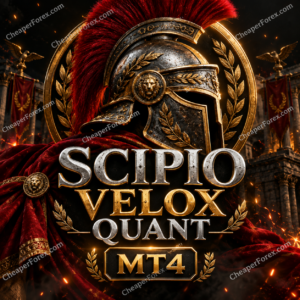 scipio velox quant ea mt4 promotional cover with repeated CheaperForex.com watermarks
