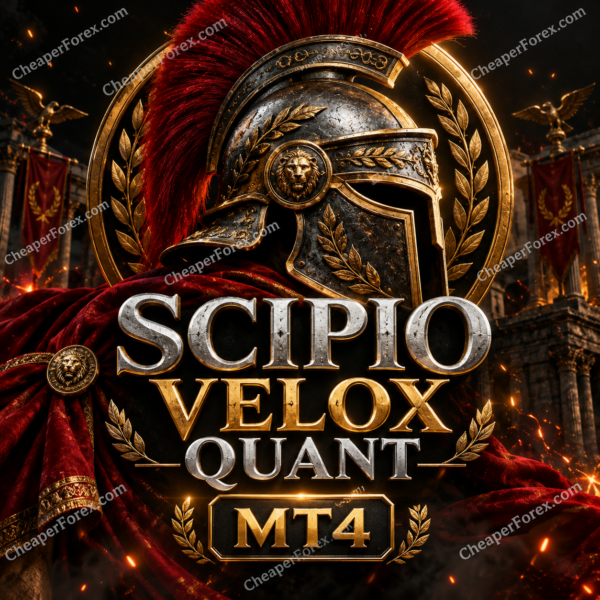 scipio velox quant ea mt4 promotional cover with repeated CheaperForex.com watermarks