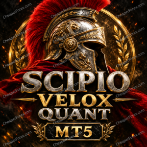 scipio velox quant ea mt5 promotional cover with repeated CheaperForex.com watermarks